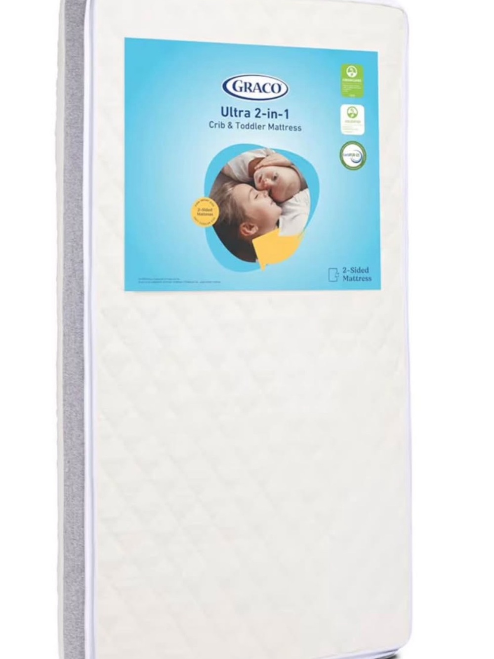 Graco White Ultra 2-in-1 Crib & Toddler Mattress
